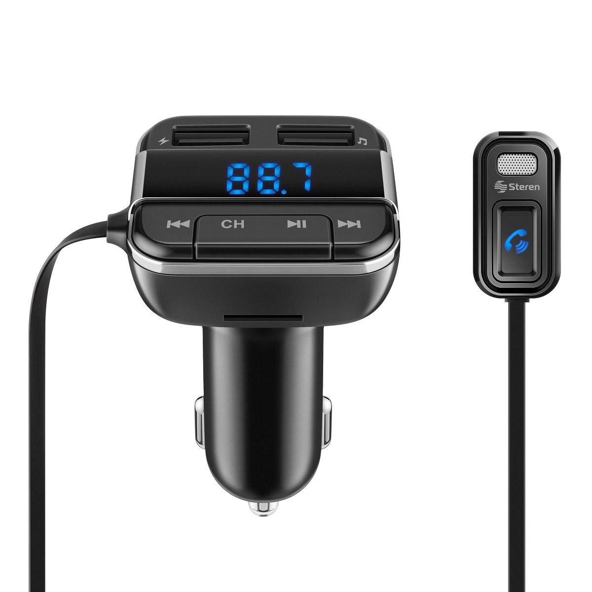 Adaptador de coche Bluetooth 5.0 inalámbrico manos libres coche transmisor  FM receptor radio MP3 adaptador reproductor 2 cargador USB kit para coche –  Yaxa Guatemala