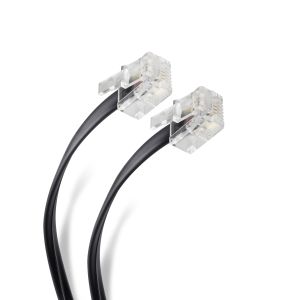 Cable espiral plug a plug RJ9 de 2.1m, para auricular telefónico, negro -  Steren Colombia
